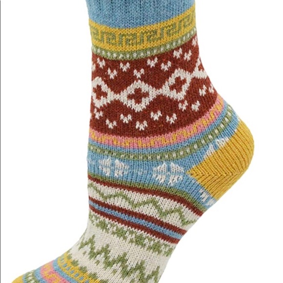 5 pair wool socks fun crazy stripes soft cozy gift autumn Fall winter New ! - Picture 2 of 6